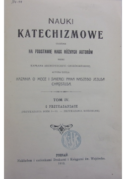 Nauki katechizmowe o przykazaniach tom IV,  1910 r.