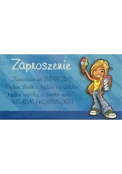 Zaproszenia Young Dziewczynka wzór nr 03 10 sztuk