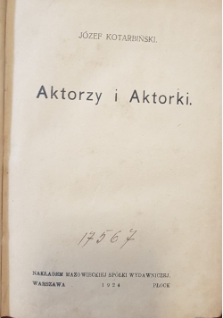 Aktorzy i aktorki, 1924 r.