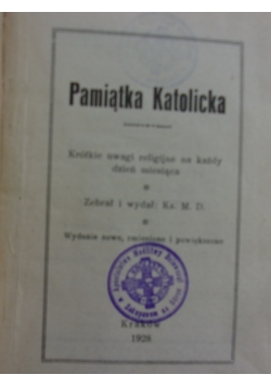 Pamiątka katolicka, 1928 r.