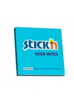 Notes samoprzylepny niebieski neon 76x76mm