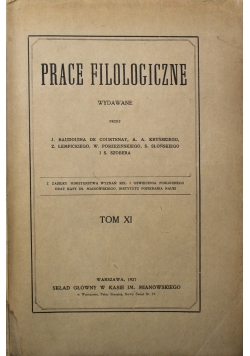 Prace filologiczne tom XI 1927 r.