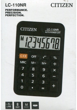Kalkulator Citizen kieszonkowy LC-110NR 8 cyfrowy czarny