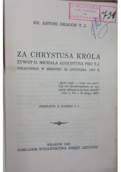 Za Chrystusa Króla, 1931 r.