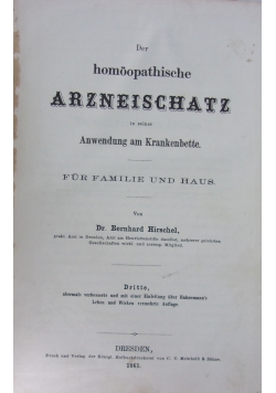 Der Homoopathische Arzneischatz, 1861 r.