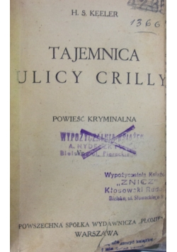 Tajemnica Ulicy Crilly, 1938 r.