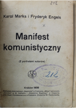 Manifest komunistyczny 1908 r.