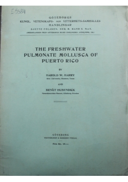 The Freshwater Pulmonate Mollusca of Puerto Rico