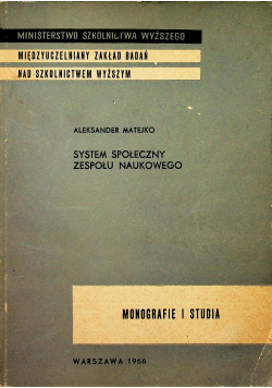 System społeczny zespołu naukowego