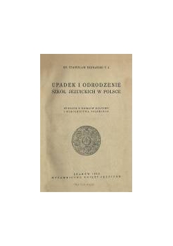 Upadek i odrodzenie szkół jezuickich w Polsce, 1933 r.