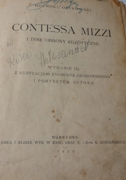 Contessa Mizzi i inne obrony egzotyczne 1925r