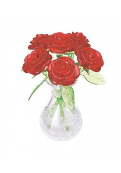 Crystal Puzzle Róże czerwone w wazonie
