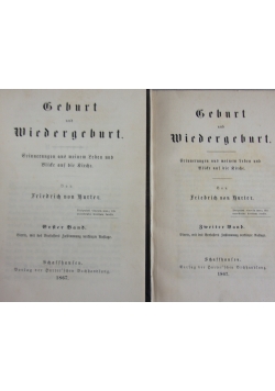 Geburt und Wiedergeburt 2 tomy, 1867r.