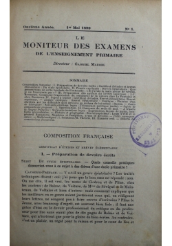 Le Moniteur des Examens 12 Numerów 1899 r.