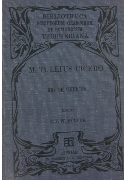 M. Tullius Cicero. 36: De Officus. 1906 r.