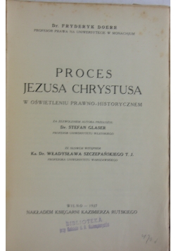 Proces Jezusa Chrystusa, 1927r.