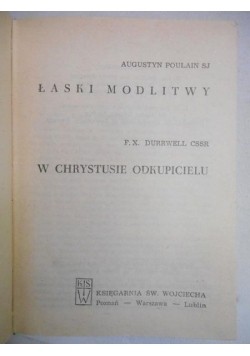 Łaski modlitw w Chrystusie odkupicielu