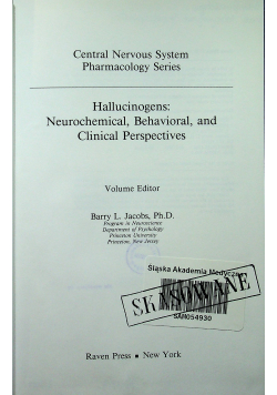 Hallucinogens Neeurochemical Behavioral and Climical Prsepectives