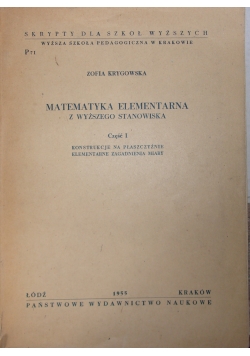 Matematyka Elementarna z Wyższego Stanowiska,Cz.1