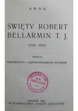 Święty Robert Bellarmin 1930 r