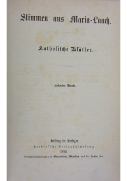 Stimmen aus Marian- Laach, 1876r.