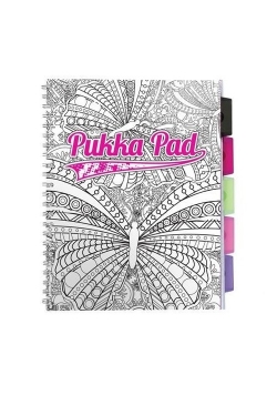 Kołozeszyt A4 Pukka Pad Colour In w linie 200 kartek
