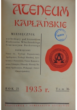 Ateneum Kapłańskie, 1935 r.