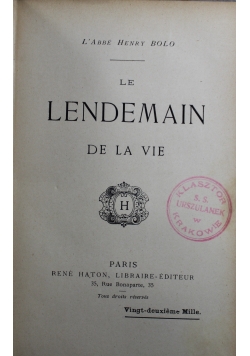 Le Lendemain de la vie 1891 r.
