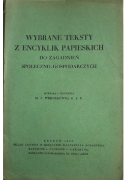 Wybrane teksty z encykliki papieskich 1939 r.