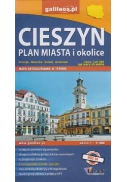 Plan miasta - Cieszyn i okolice 1:9 300/1:25 000