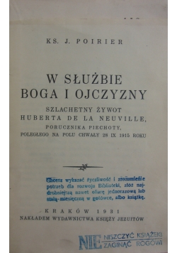 W służbie Boga i ojczyzny 1931 r.
