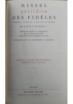 Missel Quotidien des Fideles