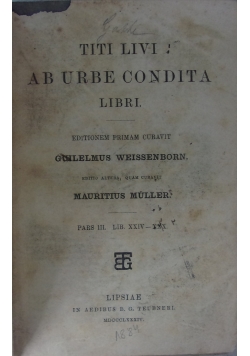 Titi Livi Ab Urbe Condita Libri, 1884 r.