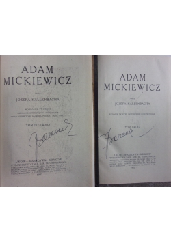 Adam Mickiewicz, tom 1 i 2, 1923 r.