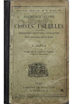Premieres Lecons De Choses Usuelles ok 1895 r.