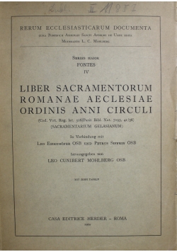Liber Sacramentorum Romanae Aeclesiae Ordinis Anni Circuli