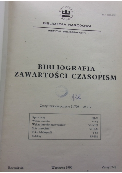 Bibliografia zawartości czasopism 6 zeszytów