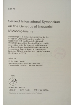 Second International Symposium on the Genetics of Industrial Microorganism