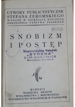 Snobizm i postęp 1929r