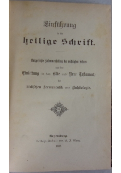 Einfuhrung in heilige Schriff 1890 r.