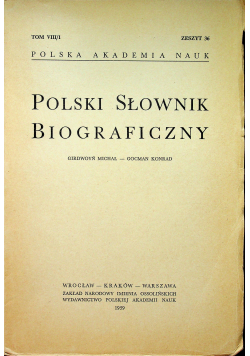Polski słownik biograficzny Tom VIII zeszyt 36