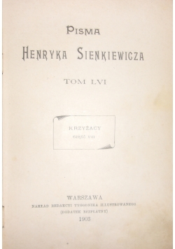 Pisma Henryka Sienkiewicza, Tom LVII, 1903 r.