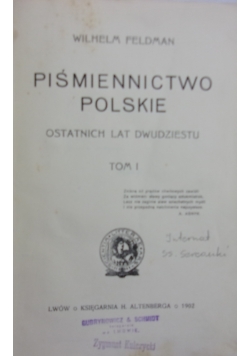 Piśmiennictwo Polskie Tom I , 1902 r.
