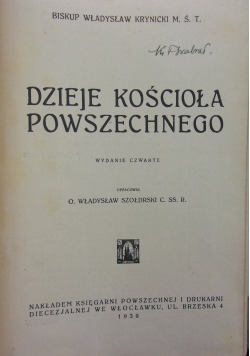 Dzieje Kościoła powszechnego, 1930 r.