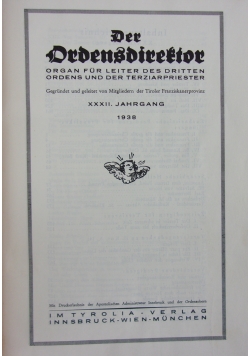Der Ordensdirektor, organ fur leiter des dritten ordens und der terziarpriester, 1938 r.