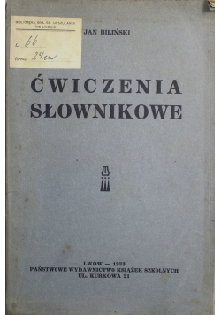 Ćwiczenia Słownikowe 1933 r