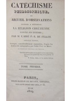 Catechisme Philosophique, tom I, 1829r.