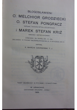 Błogosławieni męczennicy Koszyccy, 1905 r.