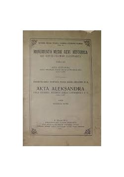 Akta Aleksandra Króla Polskiego,1927R.