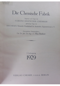 Die Chemische Fabrik ,1929r.